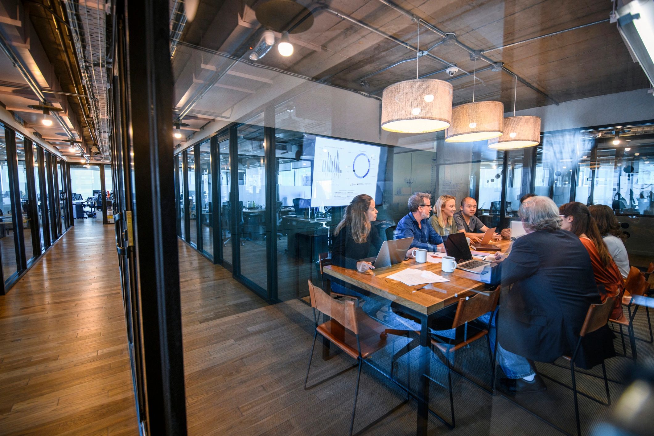 modern boardroom with executives