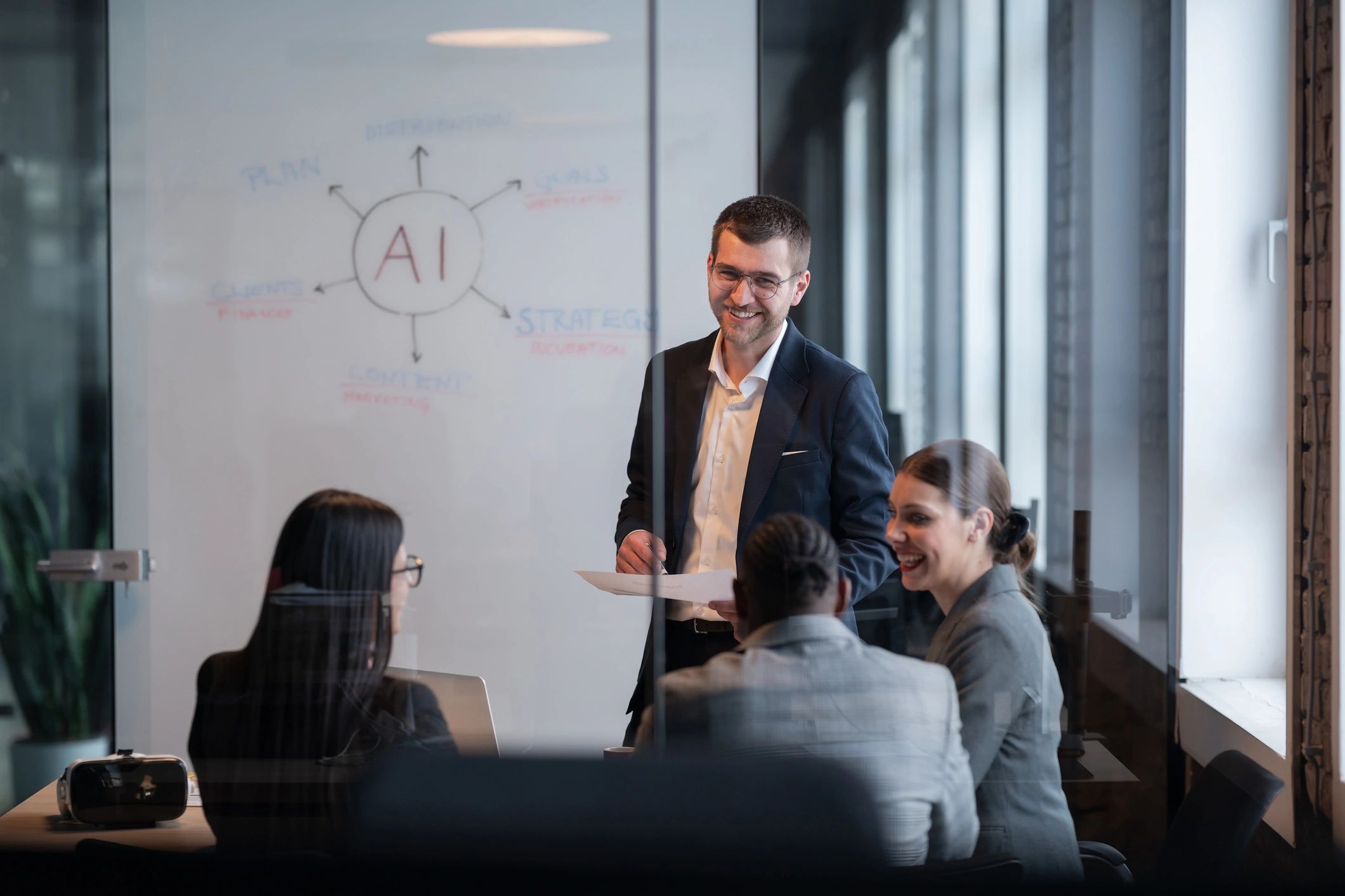 business consulting leadership team modern office