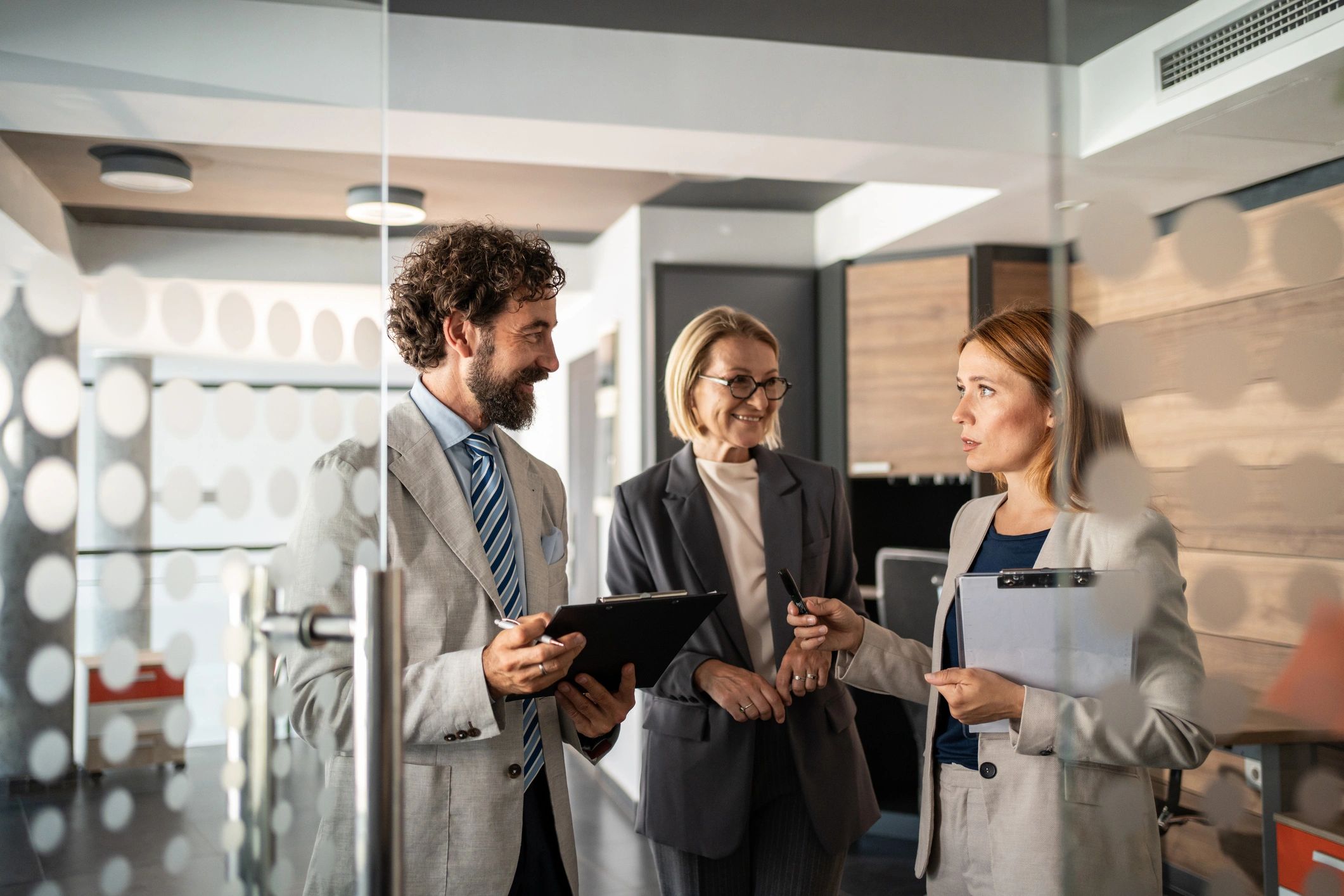 business consulting leadership team modern office